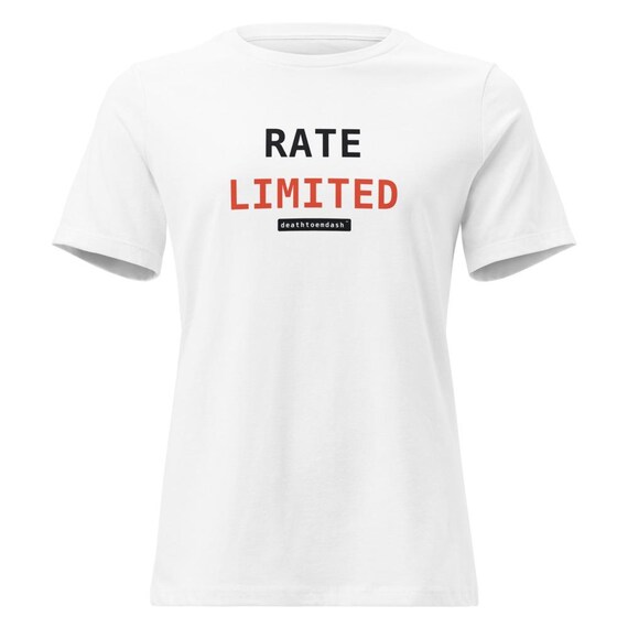 rate limited tee, shown flat so the design reads