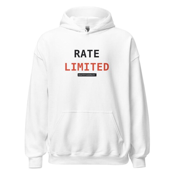 rate limited tee, shown flat so the design reads