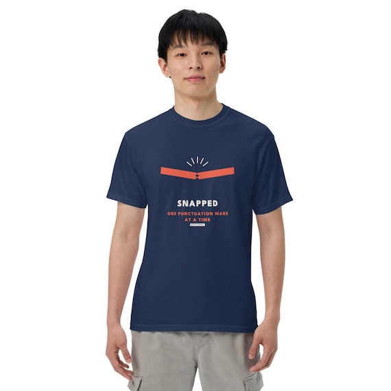 snapped tee, shown flat so the design reads