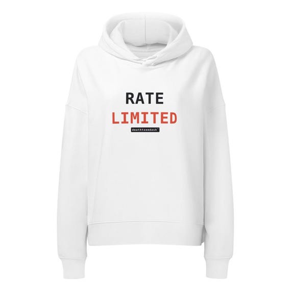 rate limited tee, shown flat so the design reads