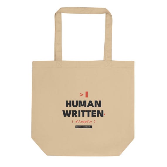 human written allegedly tee, shown flat so the design reads